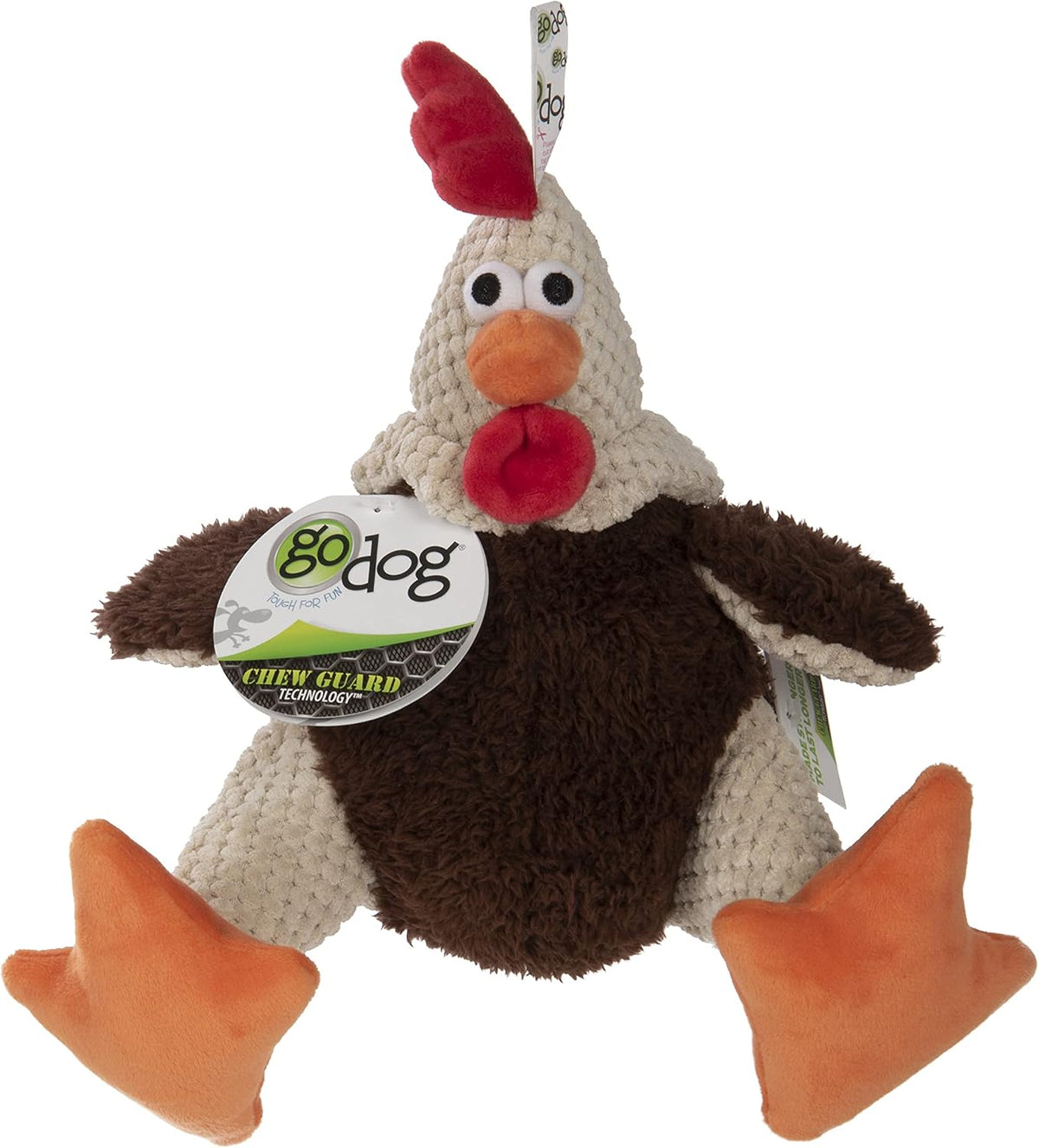 goDog Checkers Fat Rooster Squeaky Plush Dog Toy - Large (Pack of 1) - image 4