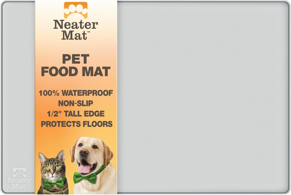 Neater Pet Brands Neater Mat Cat & Dog Food Mat - 24"L x 16"W / Light Gray