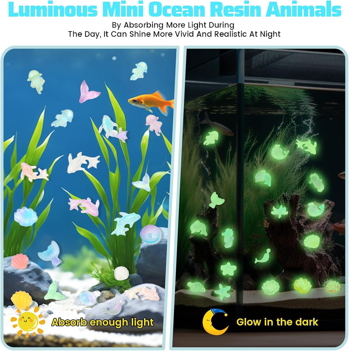 200pcs Mini Resin Ladybug Decor Tiny Ladybug for Crafts Dollhouse - 300pcs Luminous Mini Ocean Animals - image 3