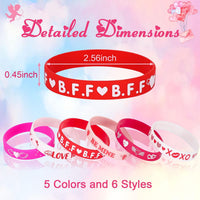 JUNEBRUSHS 24pcs Halloween Silicone Bracelets - Valentine Style - image 2