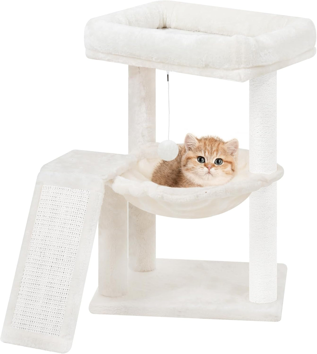YOUPET Cat Tree with Cat Scratching Post for Indoor Cats - Beige / 25.59"
