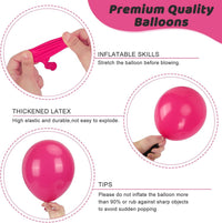RUBFAC White Balloons Different Sizes 135pcs for Birthday Arch – Fun for Kids & Family - Hot Pink - image 3