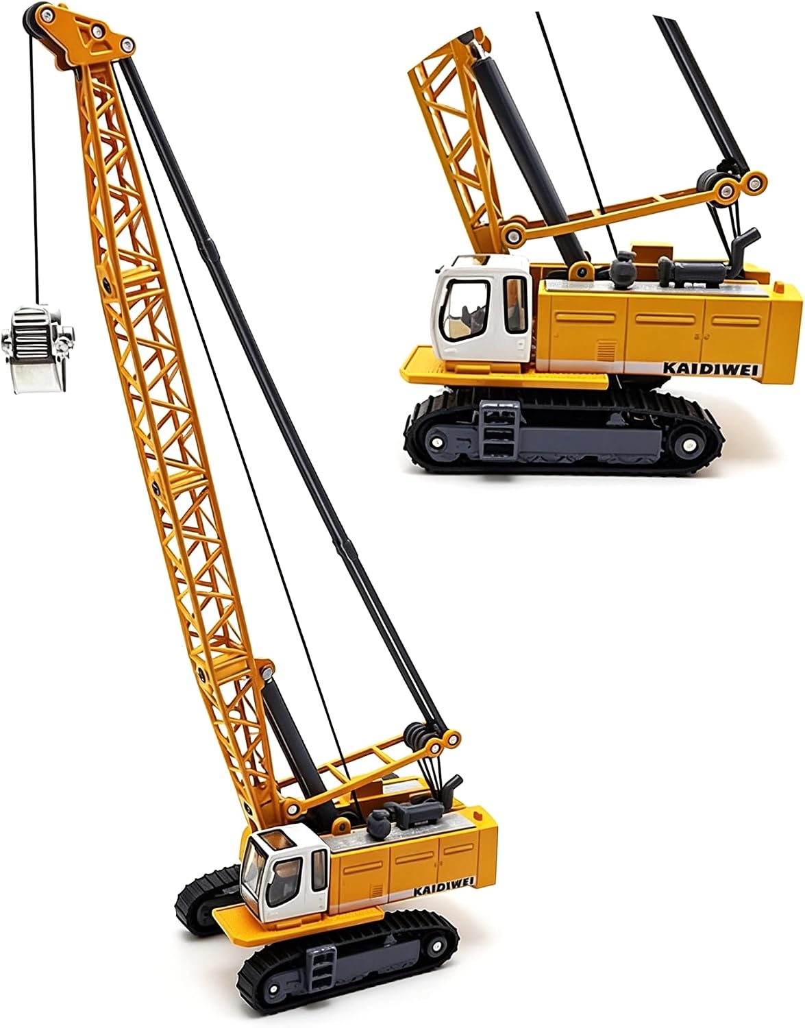 Tipmant 1:87 scale yellow die-cast alloy excavator toy truck with rotating arm - view 3