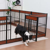 Dog Playpen, 35.4" Height Dog Pen Indoor, Heavy Duty, Safe and Sturdy, Furniture Style Puppy Pen (12 Panels (35.4" High), Rustic Brown)