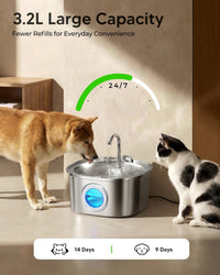 PEKTACO Cat Water Fountain - Big Window Cat Fountain + 6 Filters - image 3