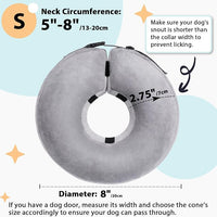 Crazy Felix Dog Donut Pillow Cone Collar Alternative After Surgery Soft Cone to Stop Licking Inflatable Dog Head Collar for Small Medium Dogs Chihuahua Pomeranian