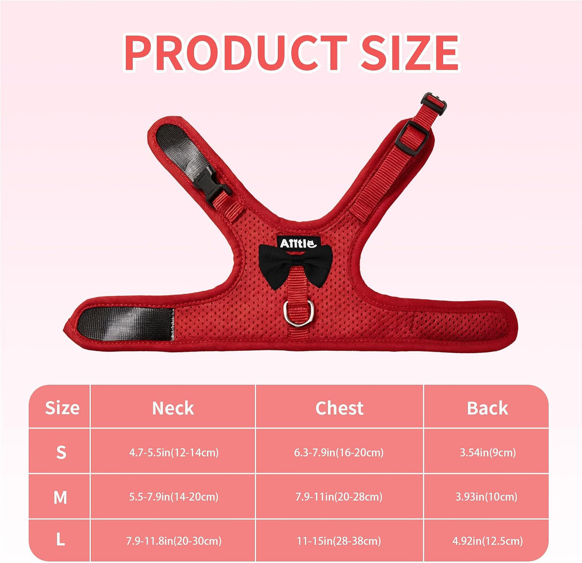 Breathable Bunny Harness and Leash Set with Cute Bow, Black S – Essentials for Small Pets - S / Red - image 2