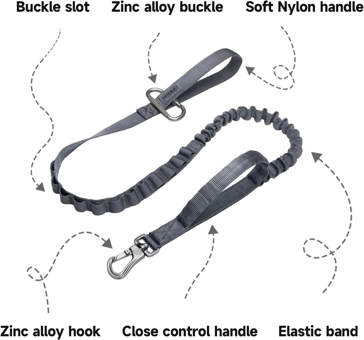EXCELLENT ELITE SPANKER Tactical Military Bungee Nylon Dog Leash - Grey - image 3