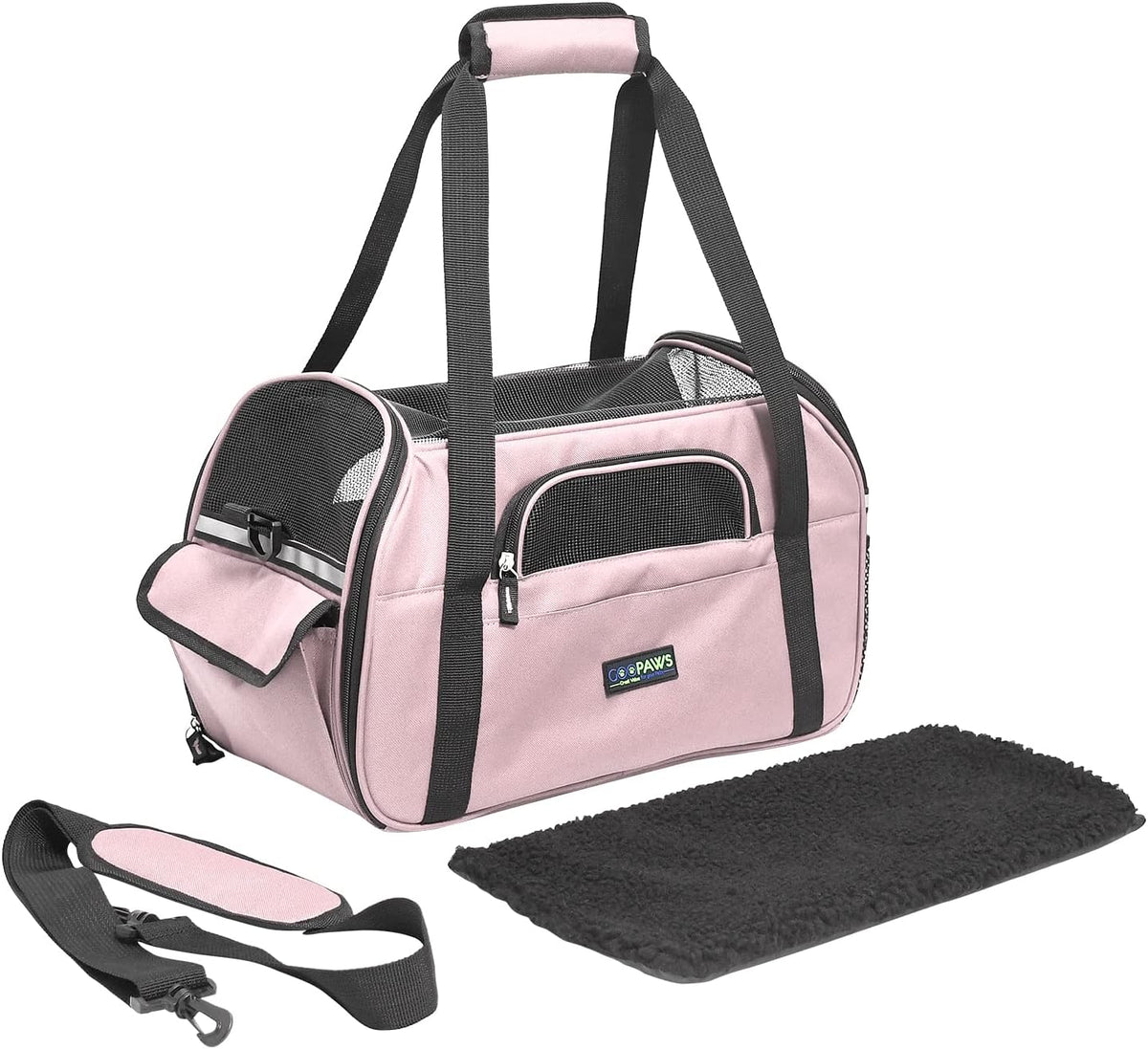 JESPET Soft-Sided Airline-Approved Dog & Cat Carrier Travel Bag – Essentials for Cats - 17.0"L x 9.0"W x 11.5"H / Pink - image 4