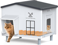 Heated Cat House for Outside - 21.7"x17"x20"