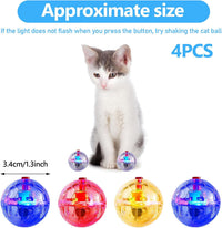 Frienda 4 Pcs Light up Cat Ball LED Motion Ghost Hunting Cat Ball – Essentials for Cats - Clear - image 2