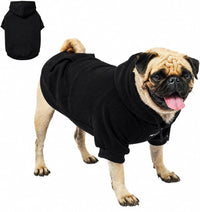 Tuff Pupper Dog Hoodie, Premium Quality Insulated Fabric - Black / Medium (25-40 lbs)