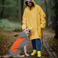 Hooded Dog Raincoat, Reflective Large Dog Rain Poncho - Medium / Orange - image 2