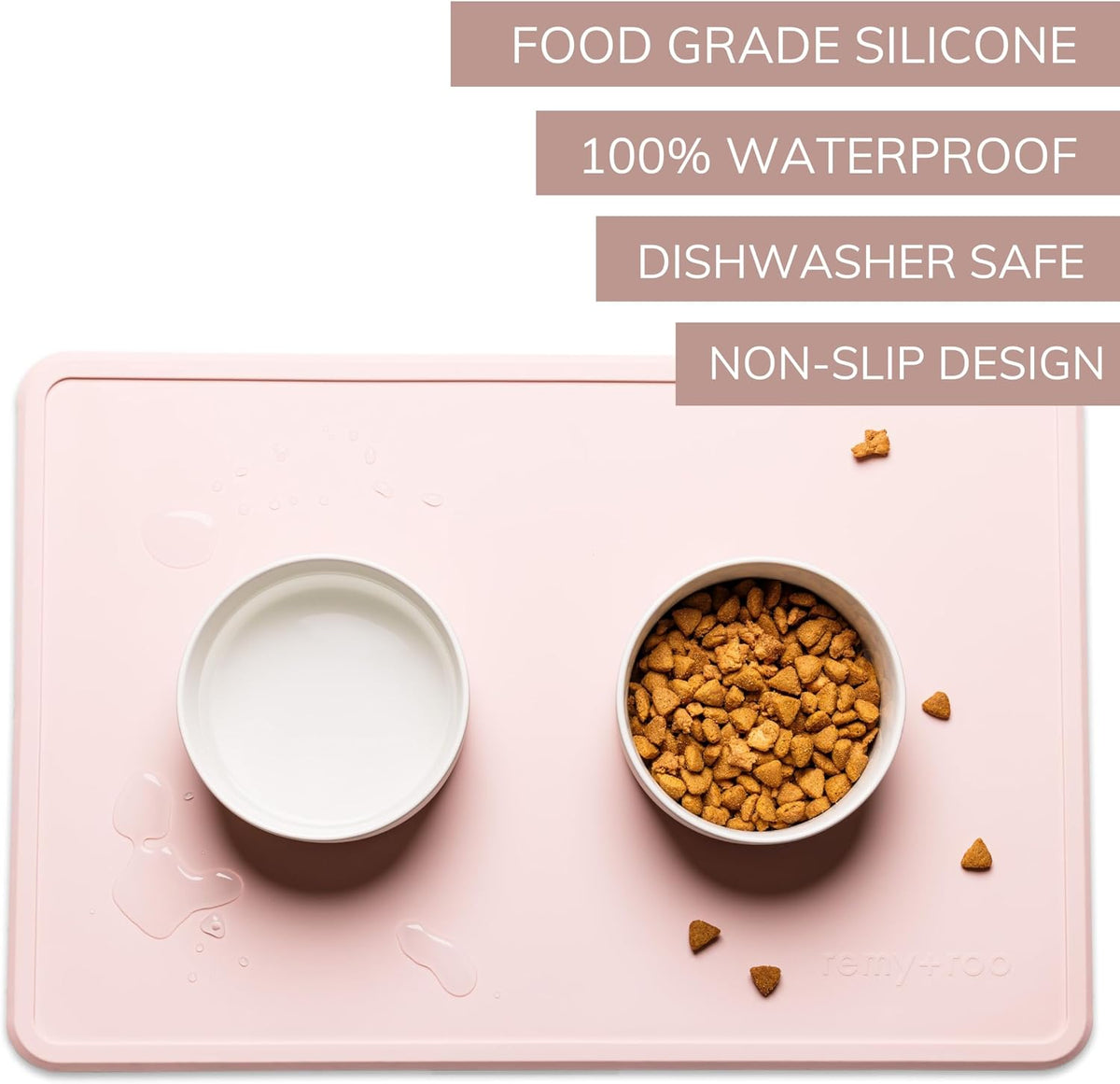Remy+Roo Silicone Dog Food Mat for Pet Bowls - Peony - image 3