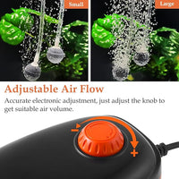 FEDOUR 4W/5W/8W Aquarium Corded Electric Air Pump, 96GPH/160GPH/256GPH Dual Outlets 4 Outlets Oxygen Pump, Ultra Quiet Aquarium Bubbler for up to 300 Gallon Fish and Turtle Tank