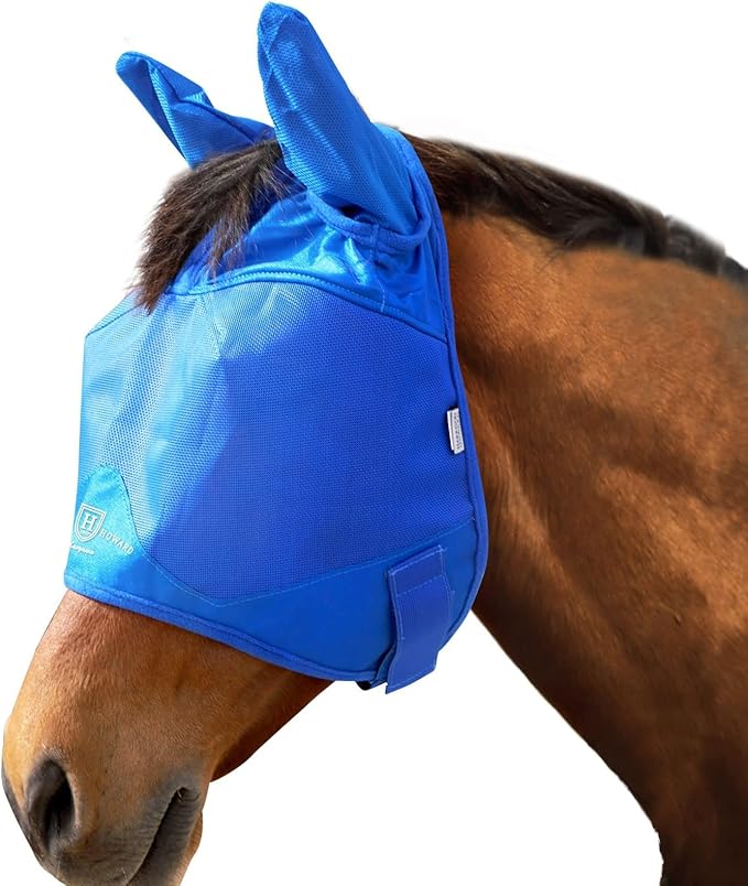 Harrison Howard Horse Fly Mask Half Face with Ears Signature Blue Arabian Medium