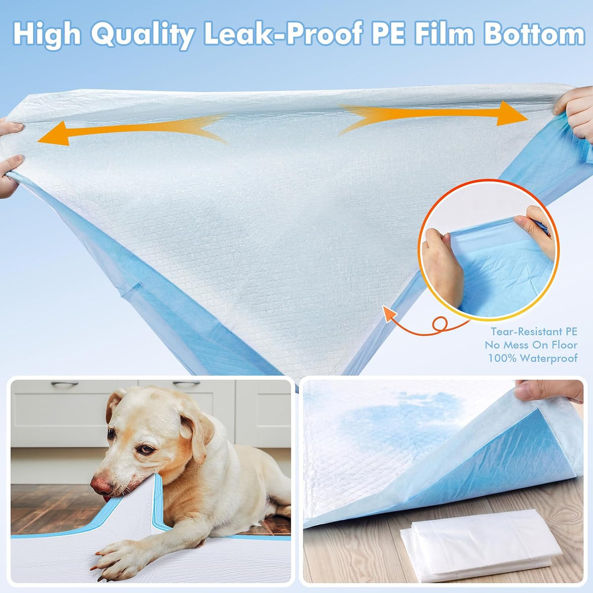 Enormous 37"x 54" Dog Training Potty Pads - 31"x 55" Blue(40counts) - image 4
