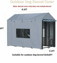 Outdoor Dog Kennel Cover, 8.1'Dx4.1'Wx6H, Full Coverage Black – Essentials for Dogs - Gray / 8.1'D x 4.1'W x 6'H - image 2