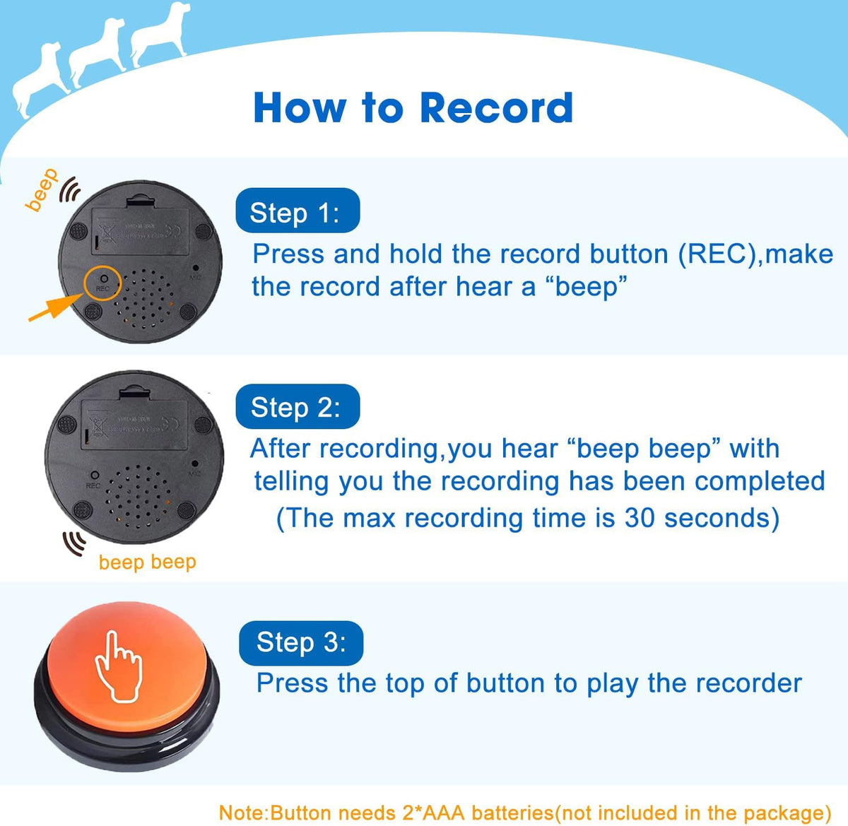 BoArt Voice Recording Button - 6 Sets - image 3