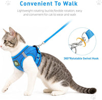 Cat Vest Harness and Leash Set - Blue / X-Small (Chest: 8"-9") - image 3