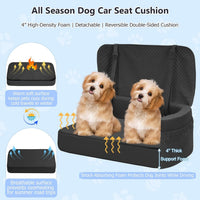 BLVRYVIO Large Dog Car Seat for Medium Sized Dogs Under 55lbs or 2 - Dark Black / Large - image 3