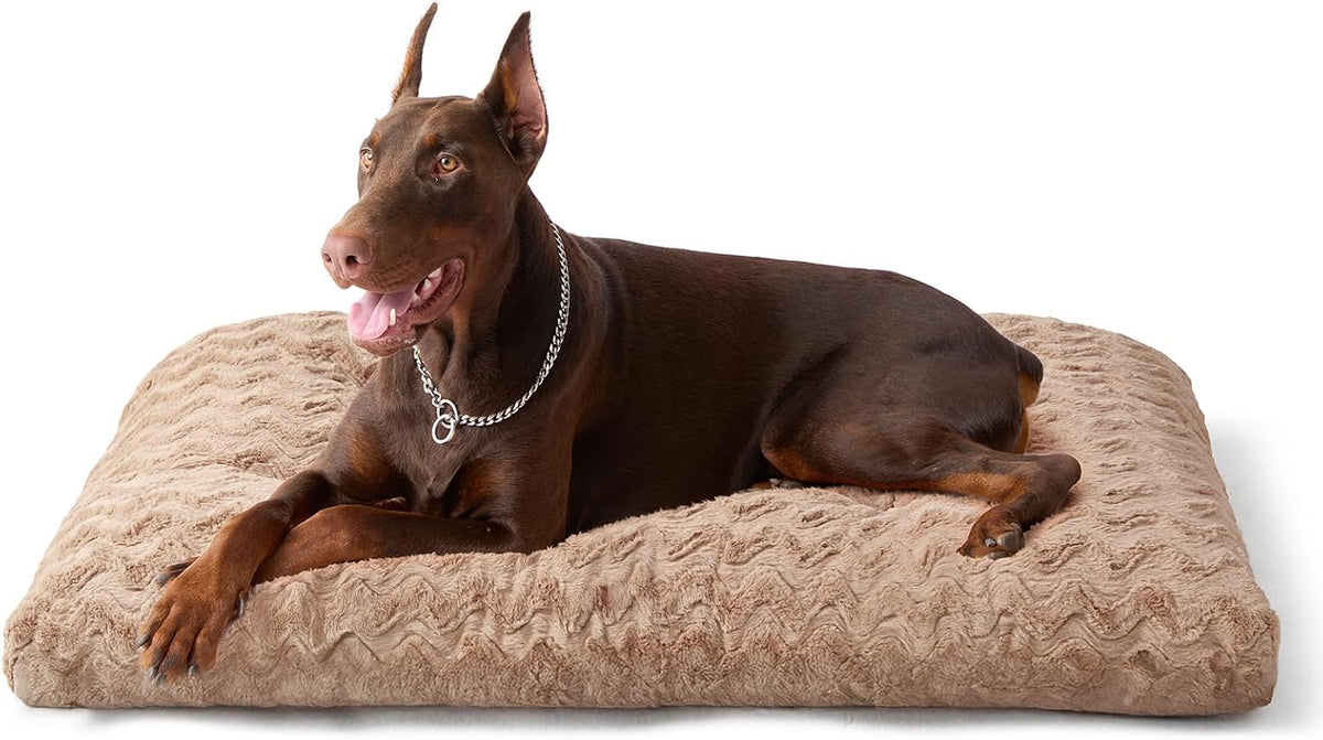 EHEYCIGA Washable XL Dog Beds Large Sized Dog - Camel / 44" x 32" x 4"