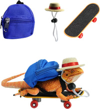3 Pack Bearded Dragons Accessories Toy Lizard Backpack Adjustable Hat