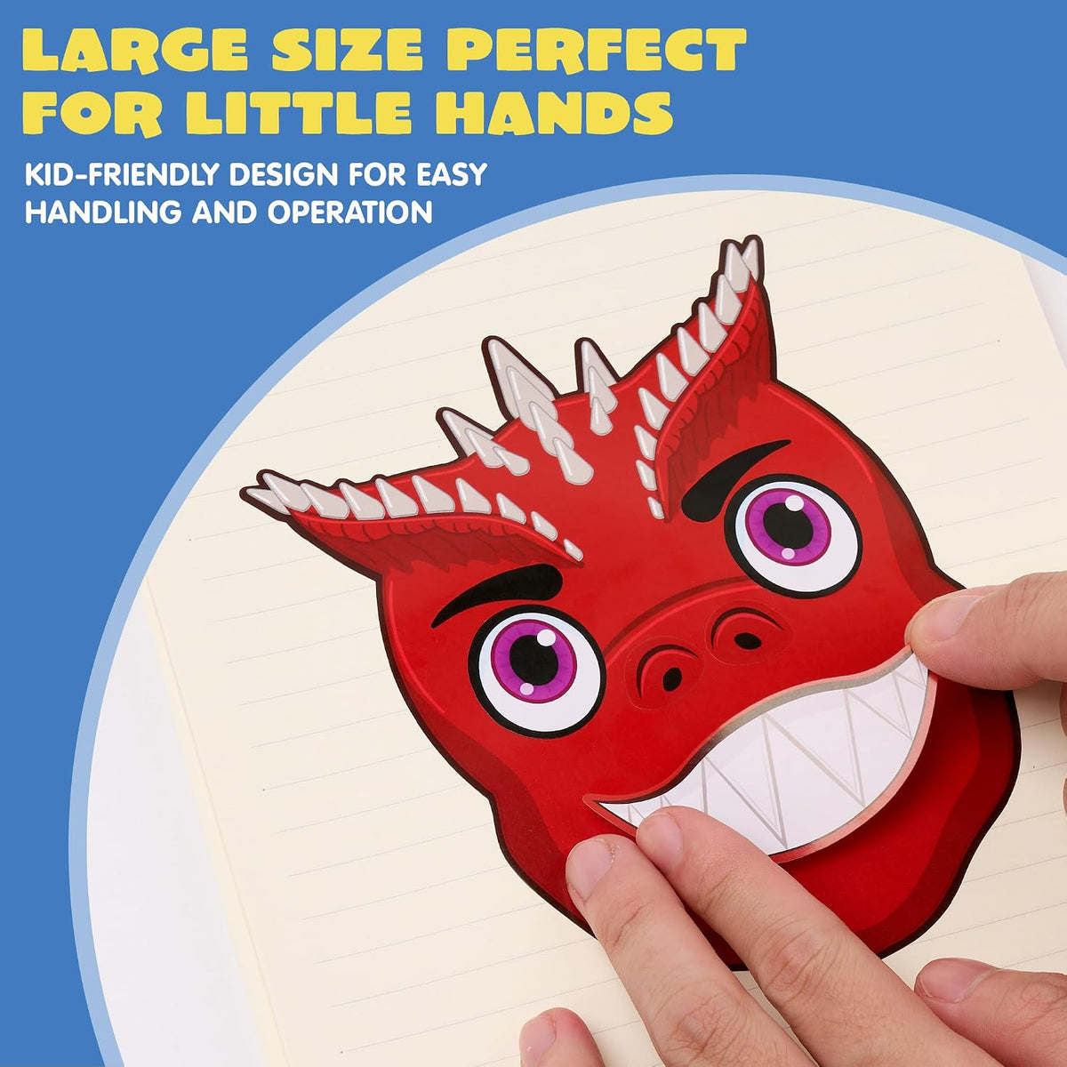 JOYIN 36 Sheets 9"x6" Make a face Stickers for Kids - Dinosaur - image 2