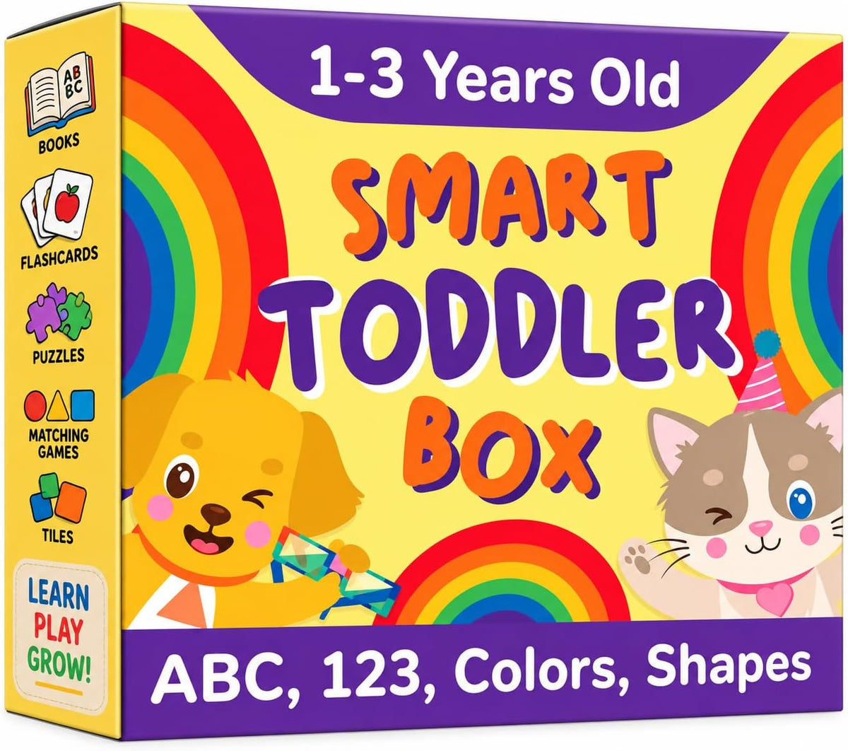 TOYVENTIVE learning toys set for 2 year olds with books, puzzles and matching games