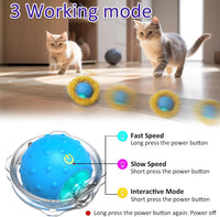 Giociv Interactive Cat Toys Ball Fast Rolling in Pouch - Blue - image 3