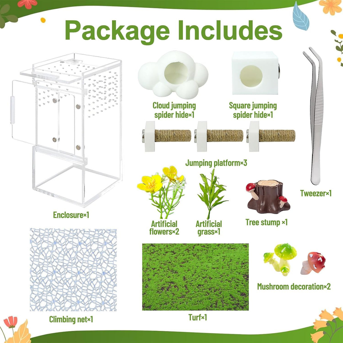 Jumping Spider Enclosure, DIY Insects Habitat - Green 2 - image 2