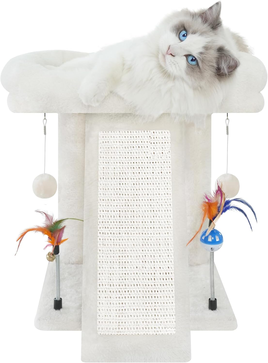 TWDEPART Cat Tree Tower with Cat Scratching Post for Indoor Cats - Beige