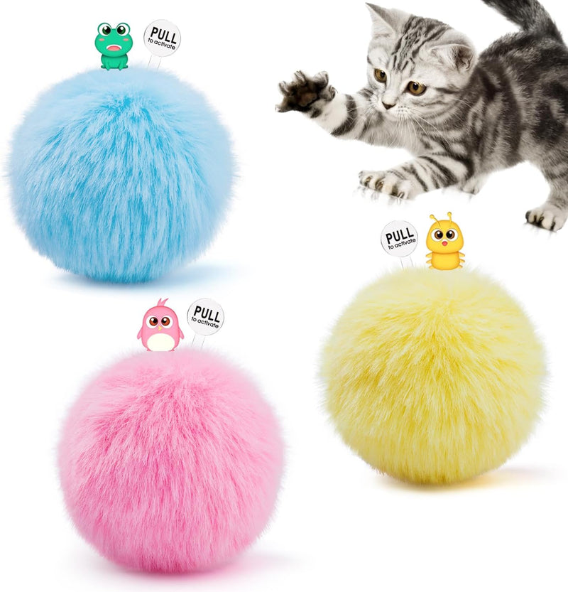 Potaroma Chirping Cat Toys Balls with SilverVine Catnip