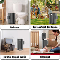 Dog Poop Trash Can Outside with Odor Control Lid & Step Pedal - Matte Black / Rectangular / Large - image 3