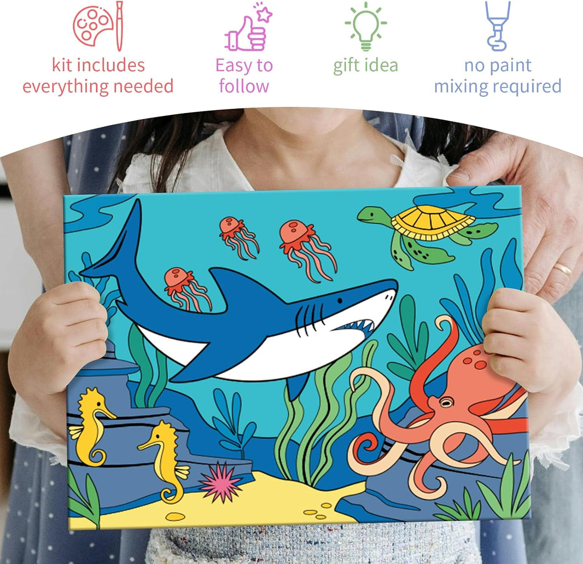 goldentime 3 Pack Kids Paint by Numbers Kit - seaworld - image 4