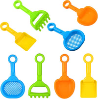 Skylety 8 Pcs Sand Shovels for Kids Beach Toys Plastic Rake Sifter - Fresh Style