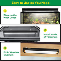 T5 UVB Reptile Light Fixture HO UVB Bulb Lighting Combo Kit - T5-12 Inch - image 4