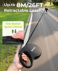 Retractable Dog Leash with Light, 360° Tangle-Free - Black with LED light / Large-26ft - image 4