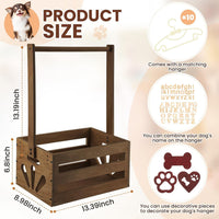Wooden Dog Closet, Pet Wardrobe with Hanging Rod for Small Dog - Dark Walnut - image 2