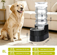 RIZZARI 8L Elevated Dog Water Dispenser: Gravity Waterer for Large - Black / 8L - image 3