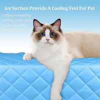 Dog Cooling Mat, Premium Lightweight Pet Cooling Blanket Bed Cover for Dogs, Cat, Puppies | Ice - Medium / Dark blue - image 4