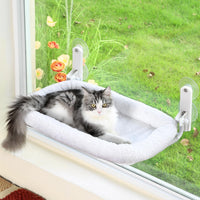 Zakkart Foldable Cat Hammock for Window – Essentials for Cats - White Bolster Bed / Large