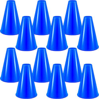 Woanger white plastic cheer megaphones, 12 pack - view 5
