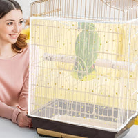 Bird Cage Seed Catcher, Large Bird Cage Cover - White, Sequins Star - image 2