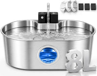 8L/270oz/2Gallon Stainless Steel Dog Water Fountain Pet Fountain – Essentials for Dogs - Cordless Fountain