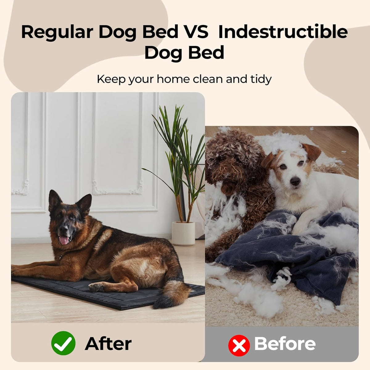 Chew Proof Indestructible Dog Crate Pad - Black / Medium (22"x35") - image 2