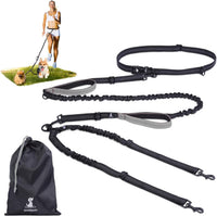 Active Pack Hands Free 2 Dogs Leash Medium & Large - Gray / 2 dogs S