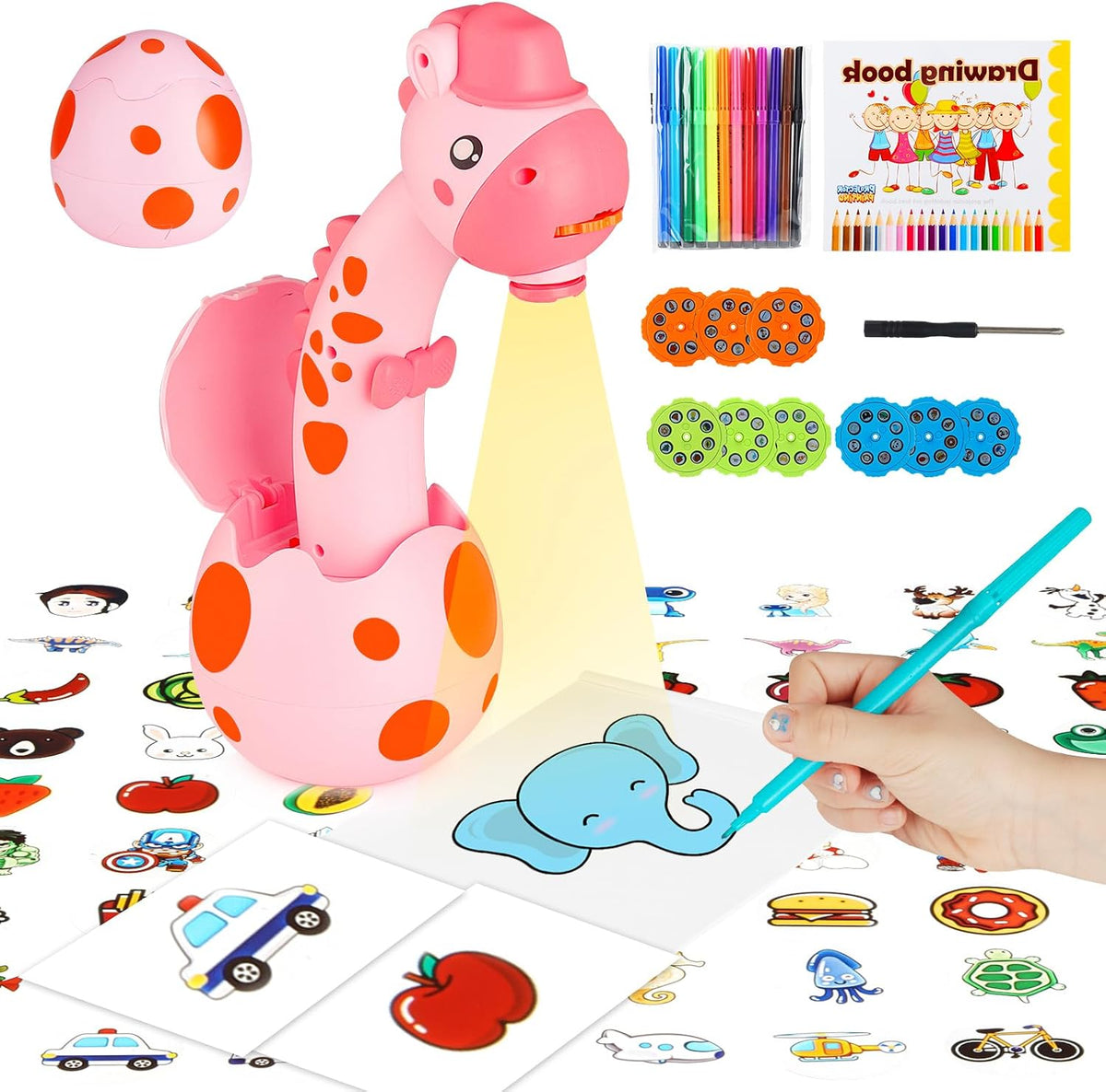 KETIEE Unicorn Drawing Projector Toys for Ages 5-7 – Fun for Kids & Family - Pink 01 / Small