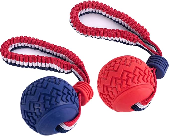 Dog Ball with Rope Toy,Ball on a Rope Dog Toy for Medium and Small Dog Tough Rope Toy Non-Toxic and Durable Dog Balls Toys