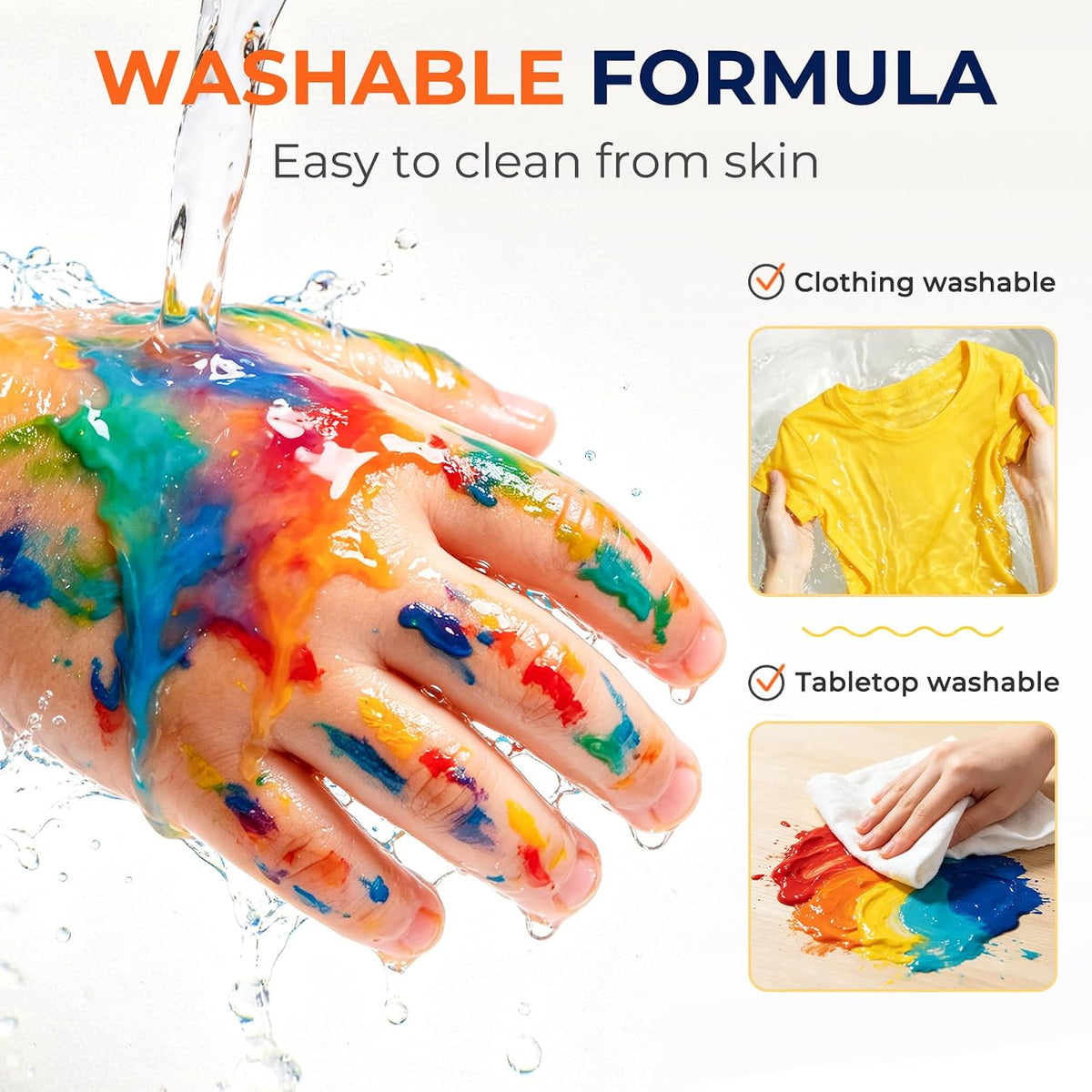 Nicpro 18 Colors Large Washable Paint Set for Kid - 24 Colors / 8.45 Fl Oz (Pack of 24) - image 4